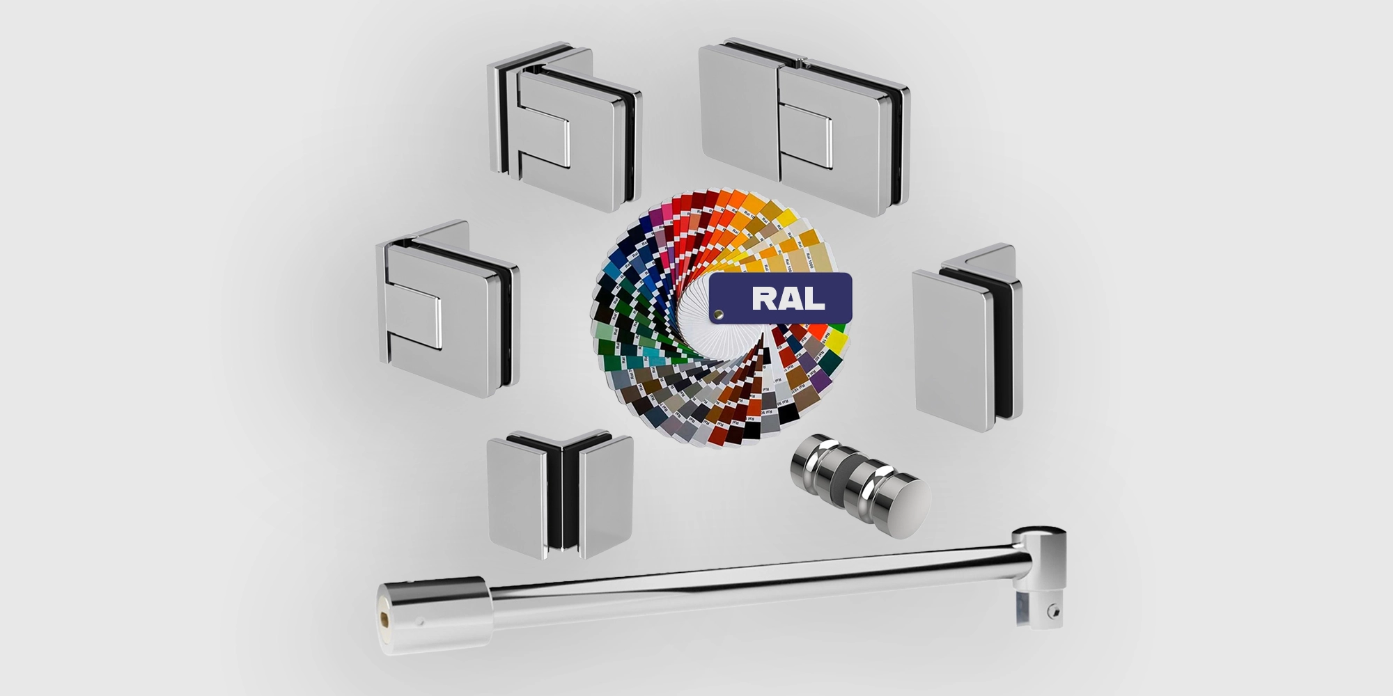Colore shower hinge